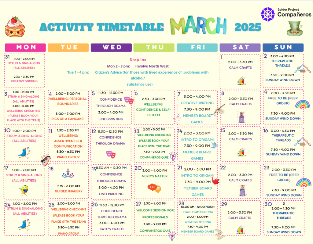 Companerosactivitytimetablemarch2025