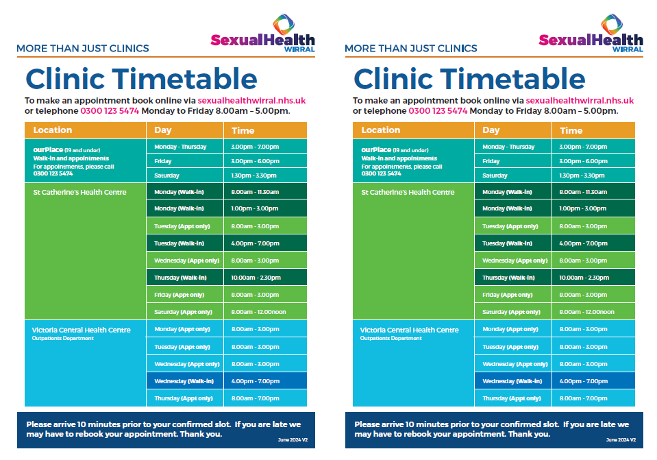 Sexual Health Wirral Timetable 2026